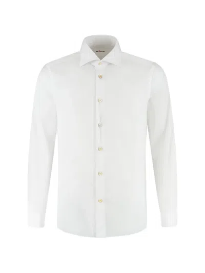 Kiton Long-sleeved Button-up Shirt In White