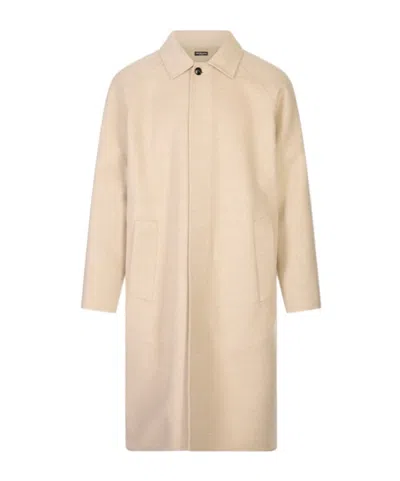Kiton Long-sleeved Coat In Neutral