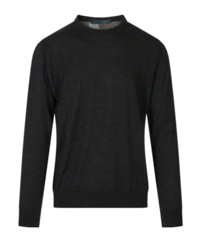 Kiton Long-sleeved Sweater In Black