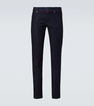 Kiton Low-rise Slim Jeans In Blau