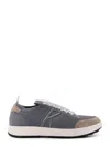 Kiton Low-top Mesh Sneakers With Suede Profiles In Gray