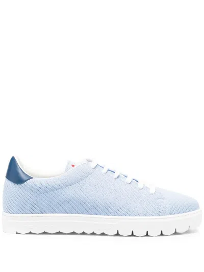Kiton Low-top Perforated Sneakers In Blue