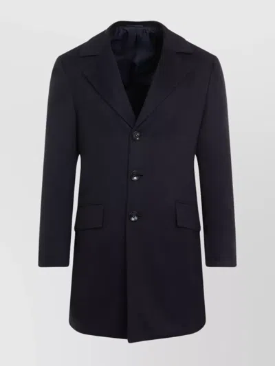 Kiton Blue Cashmere Caban Coat