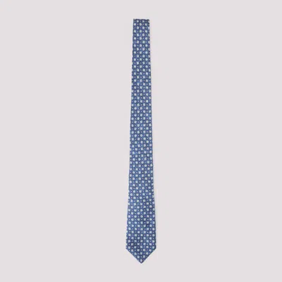 Kiton Luxury Silk Tie For Men In Blue
