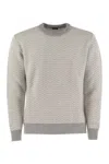 Kiton Chevron Ribbed Sweater In Light Grey