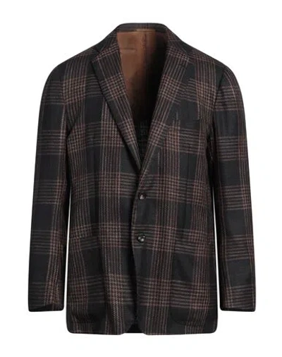Kiton Man Blazer Black Size 46 Cashmere, Virgin Wool, Silk, Linen