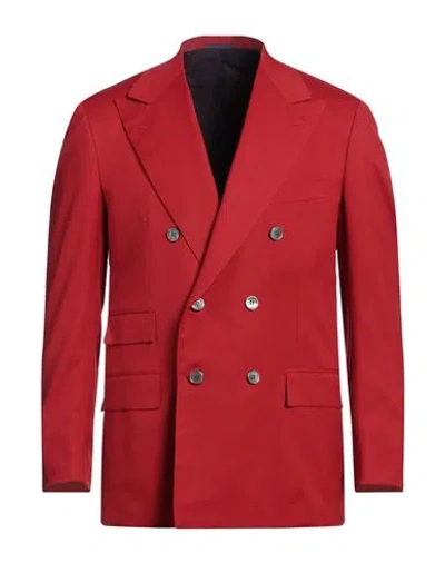 Kiton Man Blazer Red Size 42 Virgin Wool