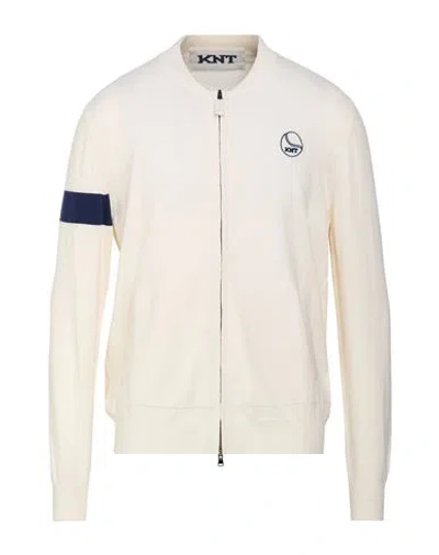 Kiton Man Cardigan Cream Size S Wool In White
