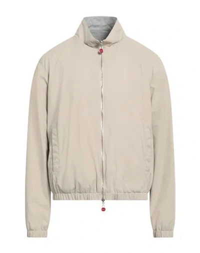 Kiton Man Jacket Beige Size 46 Polyester, Viscose, Elastane