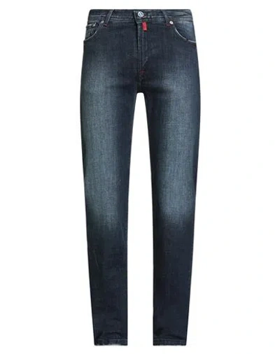 Kiton Man Jeans Blue Size 33 Cotton, Elastane