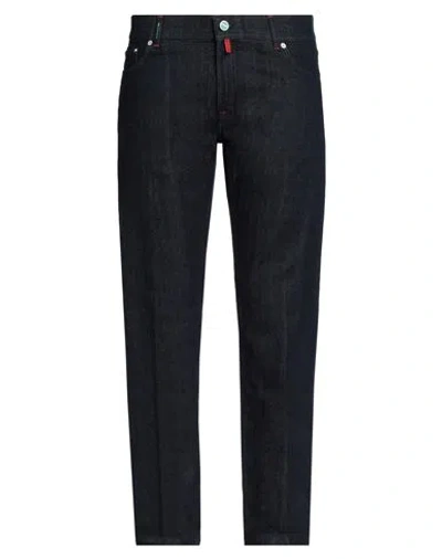 Kiton Man Jeans Blue Size 36 Cotton, Elastane