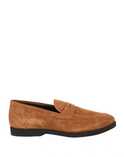 Kiton Man Loafers Camel Size 8 Calfskin In Brown
