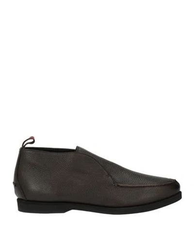 Kiton Man Loafers Dark Brown Size 11.5 Leather In Black