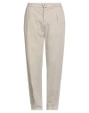 Kiton Man Pants Beige Size 34 Cotton, Elastane In Neutral