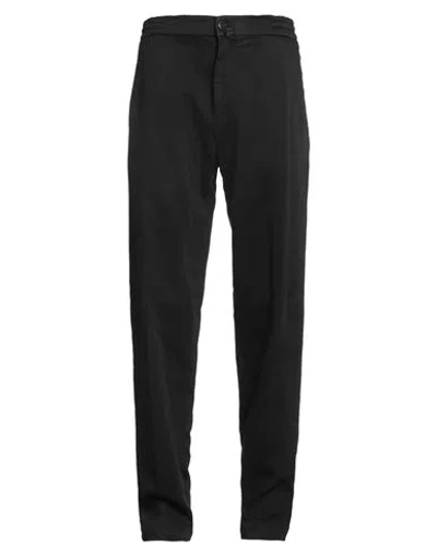 Kiton Man Pants Black Size 35 Cotton, Linen, Elastane