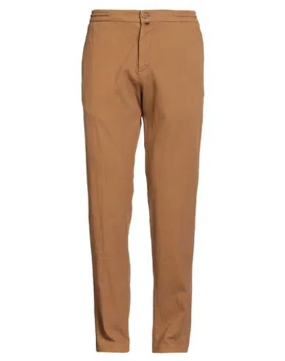 Kiton Man Pants Camel Size 35 Cotton, Cashmere, Elastane In Brown