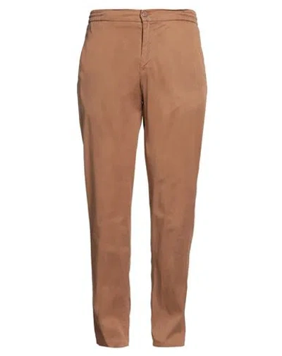 Kiton Man Pants Camel Size 35 Lycra, Cotton, Elastane In Brown