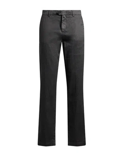 Kiton Man Pants Charcoal Size 32 Linen, Cotton, Elastane In Gray