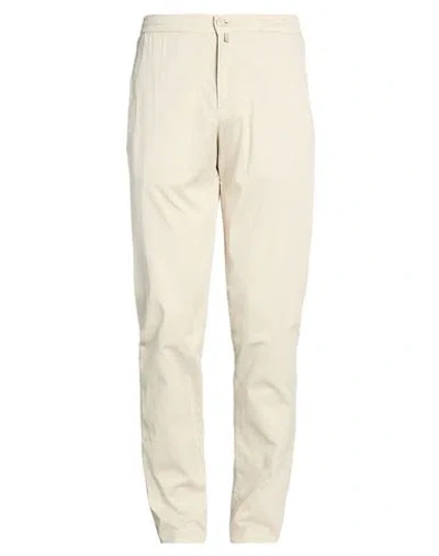 Kiton Man Pants Cream Size 35 Cotton, Lycra, Elastane In Neutral
