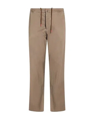 Kiton Man Pants Grey Size 35 Lyocell, Elastane In Brown