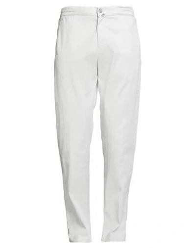 Kiton Man Pants Light Grey Size 35 Lycra, Cotton, Elastane In Gray
