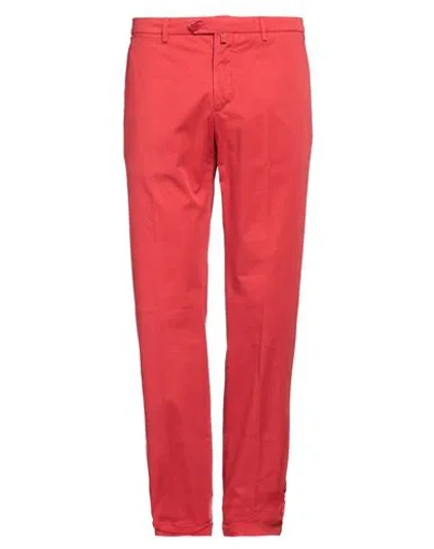 Kiton Man Pants Red Size 35 Cotton, Elastane