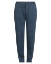 Kiton Man Pants Slate Blue Size 34 Cotton, Elastane In Blue