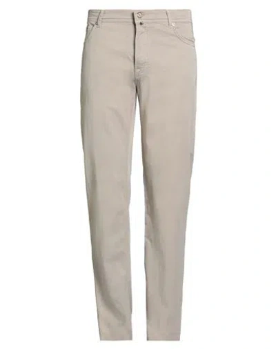 Kiton Man Pants Taupe Size 42 Lyocell, Elastane In Gray