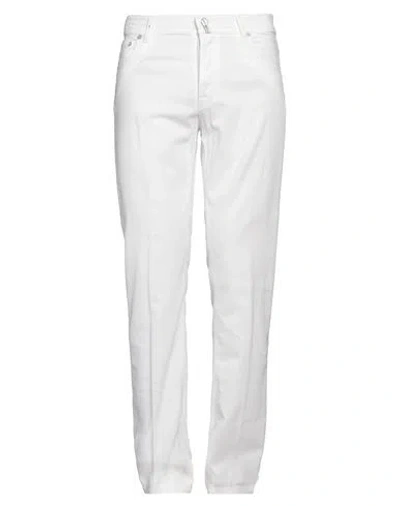 Kiton Man Pants White Size 34 Cotton
