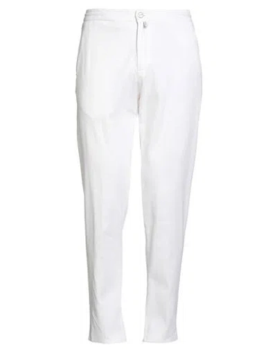 Kiton Man Pants White Size 35 Cotton, Cashmere, Elastane
