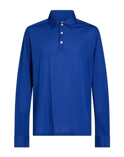 Kiton Man Polo Shirt Blue Size Xxl Cotton