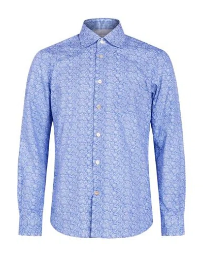 Kiton Man Shirt Azure Size 15 Cotton In Blue