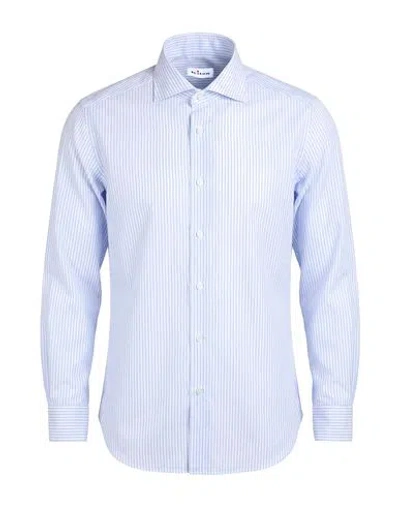 Kiton Man Shirt Light Blue Size 15 Cotton In Multi