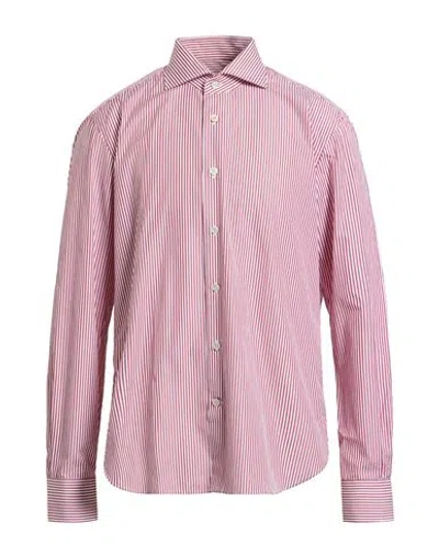 Kiton Man Shirt Red Size 17 ½ Cotton In Pink