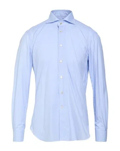 Kiton Man Shirt Sky Blue Size 15 ¾ Cotton