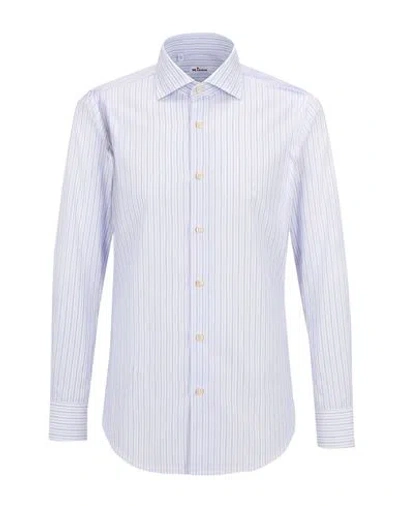 Kiton Man Shirt White Size 15 ½ Cotton In Blue