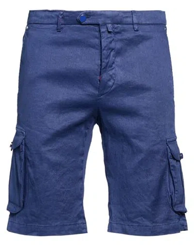 Kiton Man Shorts & Bermuda Shorts Blue Size 40 Linen, Cotton, Elastane