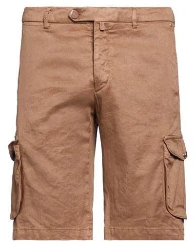 Kiton Man Shorts & Bermuda Shorts Brown Size 32 Linen, Cotton, Elastane
