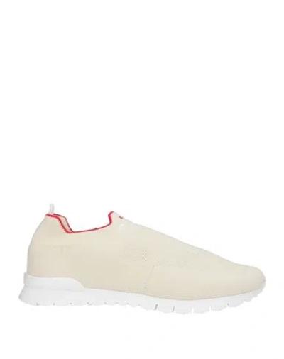 Kiton Man Sneakers Beige Size 10 Virgin Wool, Polyester In Neutral