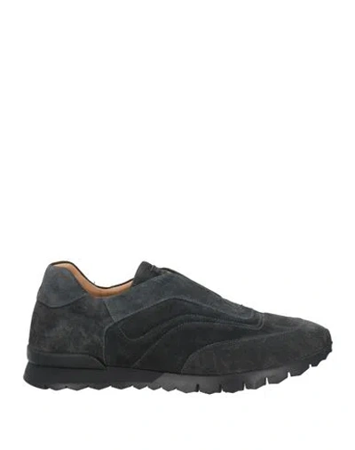 Kiton Man Sneakers Charcoal Size 9 Calfskin In Grey
