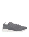 Kiton Man Sneakers Grey Size 8 Textile Fibers