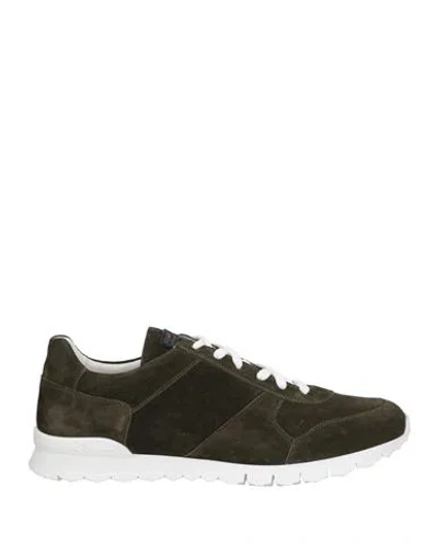 Kiton Man Sneakers Military Green Size 9 Calfskin