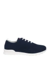 Kiton Man Sneakers Navy Blue Size 9 Textile Fibers