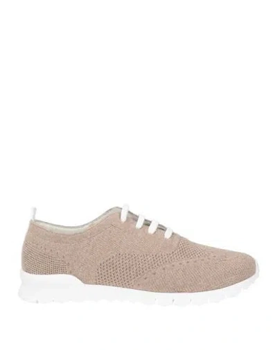 Kiton Man Sneakers Sand Size 9 Textile Fibers In Animal Print