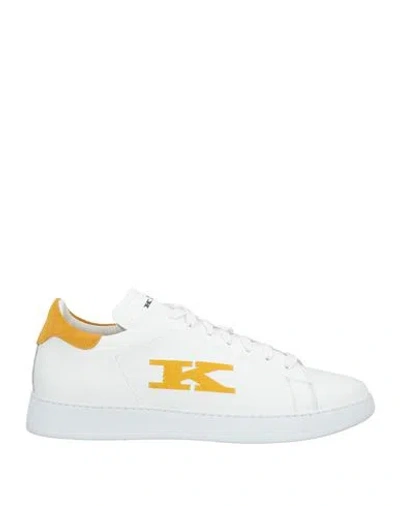 Kiton Man Sneakers White Size 7 Calfskin
