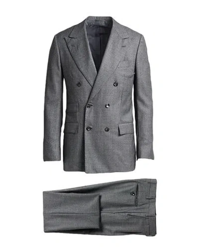 Kiton Man Suit Grey Size 44 Virgin Wool In Gray