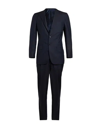 Kiton Man Suit Navy Size 36 Virgin Wool In Blue