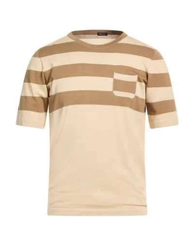 Kiton Man Sweater Beige Size 38 Cotton In Neutral