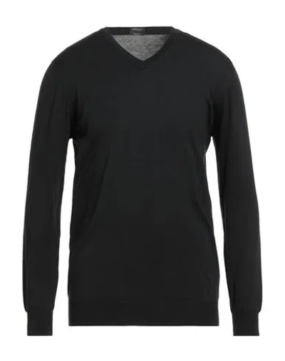 Kiton Man Sweater Black Size 46 Cotton