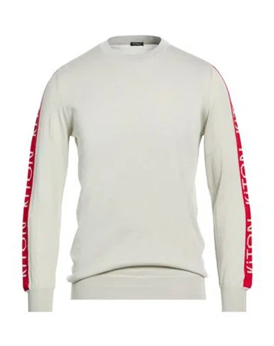 Kiton Man Sweater Light Grey Size 40 Cotton In Gray